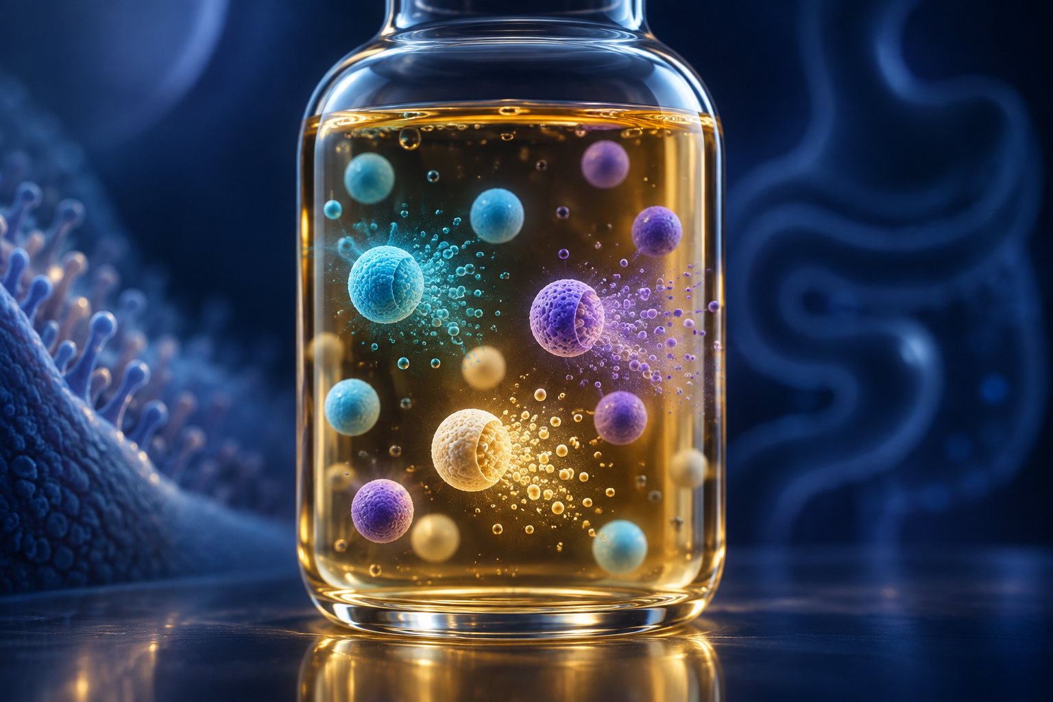 Distinct coated microbead populations suspended in an oral liquid